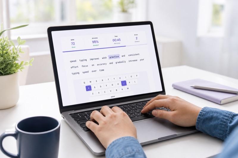 Speed typing on laptop